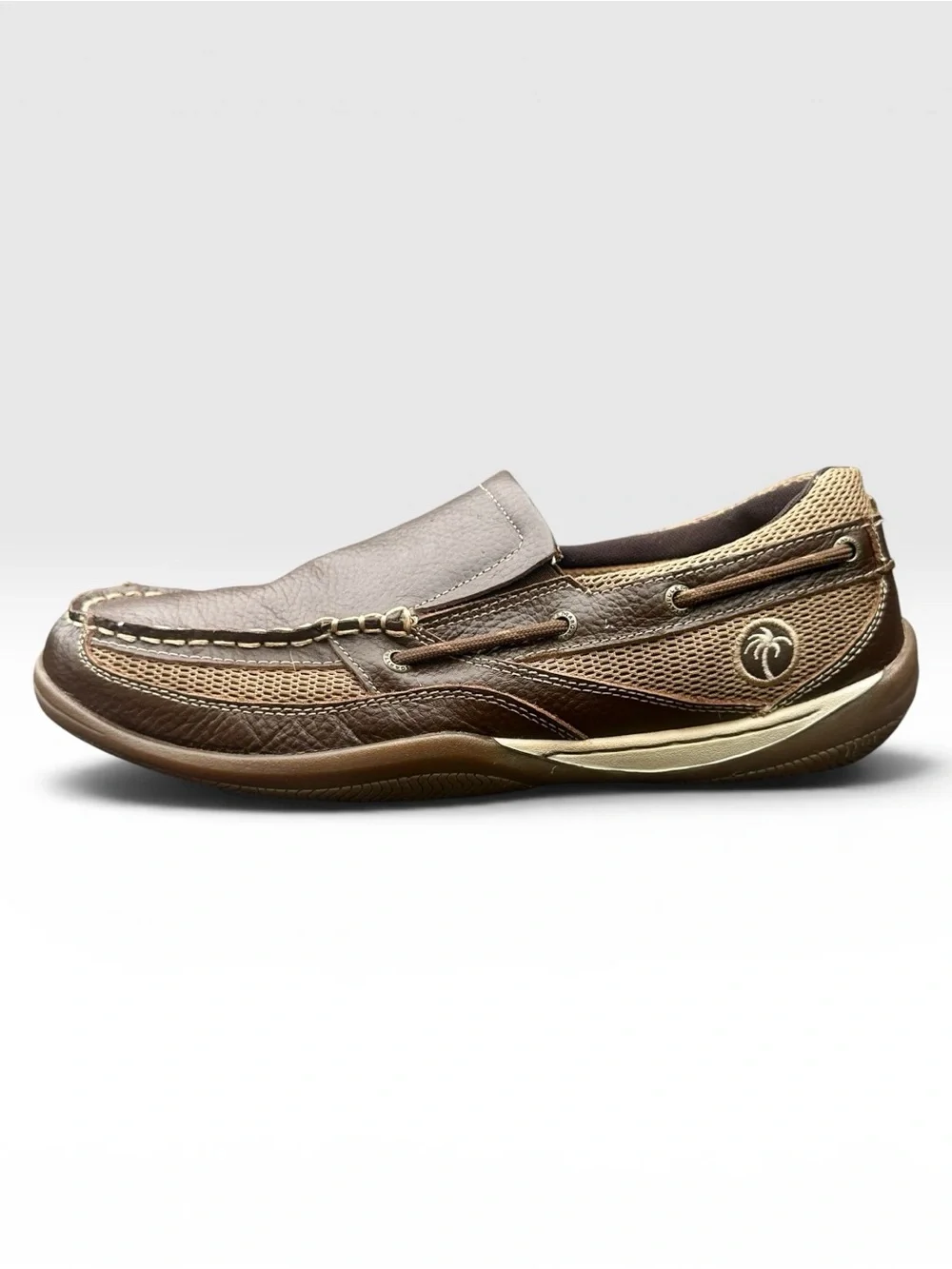 Margaritaville Men's Dark Brown Leather Slip-On Loafers
